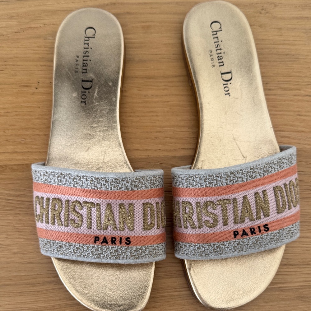 Dior Women’s Pink & Gold Slide Sandals - Picture 5 of 6